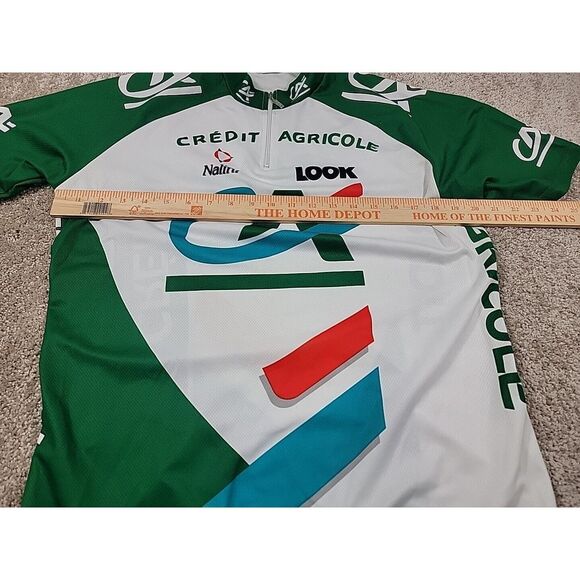 Credit Agricole Cycling Shirt Vintage Zip Up Terry Cloth Lined 80s Medium - Picture 12 of 16